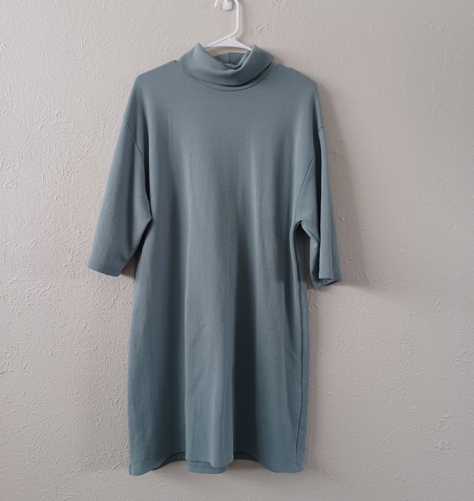 ZARA Mock Neck Oversized Shirt Dress